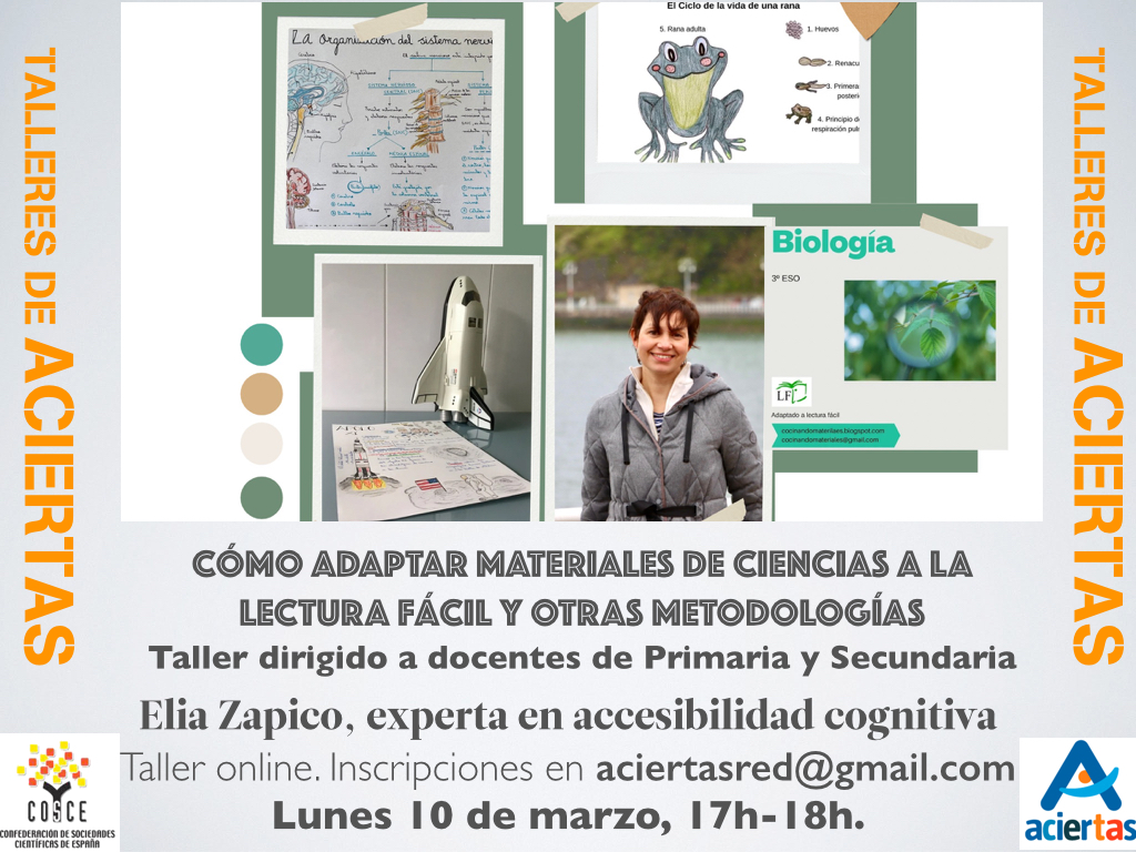 Taller de adaptación de materiales de ciencia a la lectura fácil, por Elia Zapico