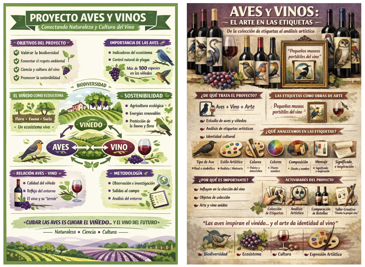 Aves entre vinos